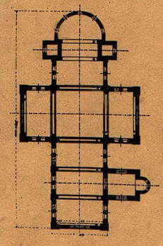 Разрэз верхняга паверха касцёла, з плана 1905 г.